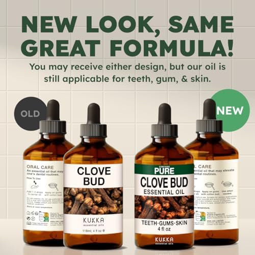 KUKKA Clove Essential Oils for Hair, Skin, Diffuser, and Aromatherapy USDA Organic | KUKKA Clove Essential Oils 4 Fl Oz