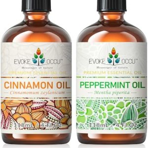 EVOKE OCCU Cinnamon Essential Oil and Peppermint Essential Oil for Stress Relief - Promotes Relaxation - 4 Fl Oz Top Sel