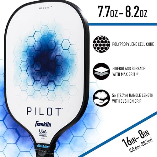 Franklin Sports Pilot Polypropylene Core Pickleball Paddle for Adults | Official USA Pickleball Paddle by Franklin Spor