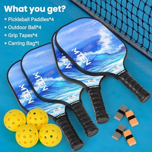 USAPA Approved Fiberglass Surface Pickleball Set for Men and Women Global Recycled Standard