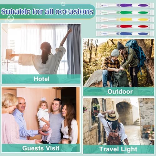 Bulk Disposable Travel Toothbrushes Pack - Soft Bristle Good Cleaning for Kids, Adult & Elderly | 50 Pcs Individually W