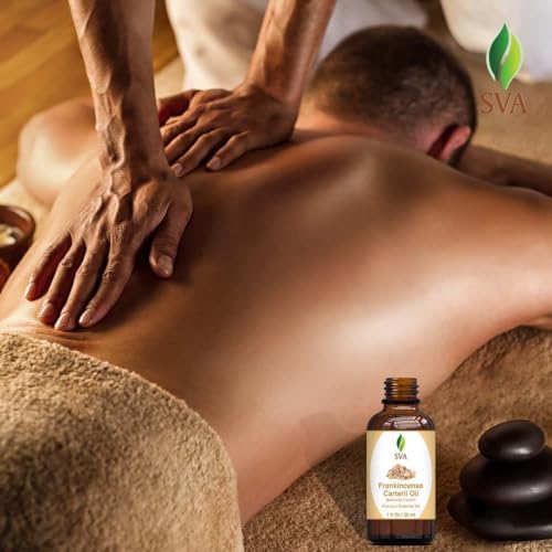 SVA Frankincense Essential Oil - 100% Natural Boswellia Carterii Oil for Aromatherapy and Skin Care - 1 Fl Oz with Dropp