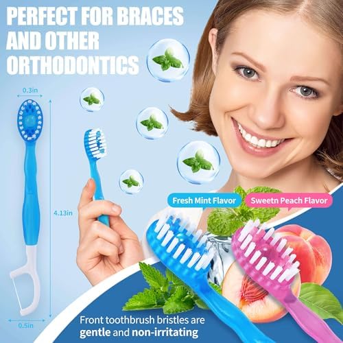5-in-1 Prepasted Travel Toothbrush with Toothpaste Floss & Pick 36 Pack – Hotel Camping Flight Car Guest Use for Women M