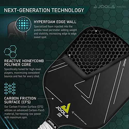 JOOLA Professional Pickleball Paddles - Raw Carbon Fiber Surface - Built for Spin, Speed & Control - Tournament-Level JO