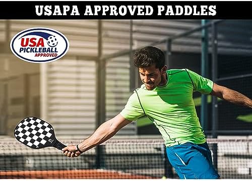 DULCE DOM USAPA Approved Fiberglass/Carbon Fiber Pickleball Paddles Set of 4 for Training | DULCE DOM 4 Indoor Outdoor