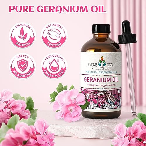 EVOKE OCCU Geranium and Lime Essential Oil for Home Fragrance - Ideal for Relaxation - 4 Fl Oz EVOKE OCCU Geranium and