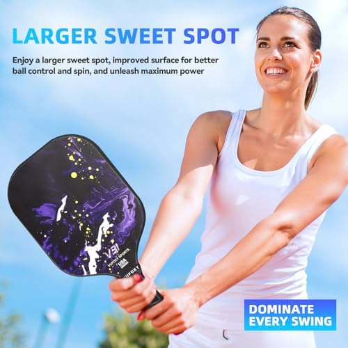 USAPA Approved Carbon Fiber Surface Pickle Ball Paddles Set - Ideal for Beginners' Training and Game (Blue) | Lightweig
