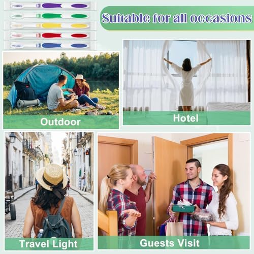 Bulk Disposable Travel Toothbrushes Pack - Soft Bristle Good Cleaning for Kids, Adult & Elderly | 50 Pcs Individually W