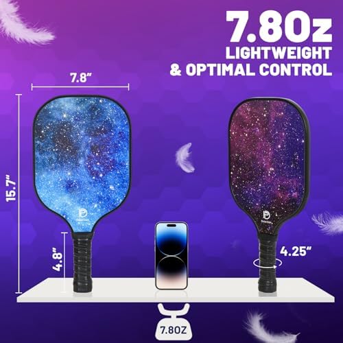 DULCE DOM USAPA Approved Fiberglass/Carbon Fiber Pickleball Paddles Set of 4 for Training | DULCE DOM 4 Indoor Outdoor