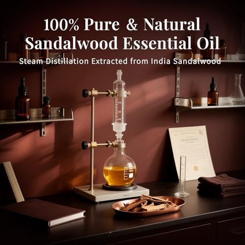 Sujuaba Sandalwood Oil for Diffuser and Skincare 4 Fl Oz - 100% Natural Aromatherapy Oil - Perfect for Relaxation and DI