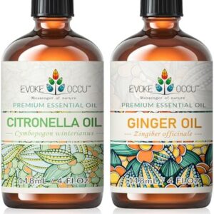 EVOKE OCCU Citronella and Ginger Essential Oil - Repel Mosquitoes for Outdoor Use - 4 Fl Oz