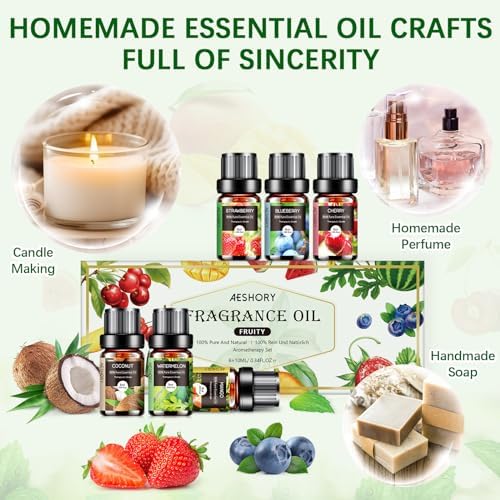 Woody Essential Oils Set for Candle Making & Diffuser - 6x10ML Teakwood, Sandalwood, Cedarwood, Cypress, Forest Pine, F