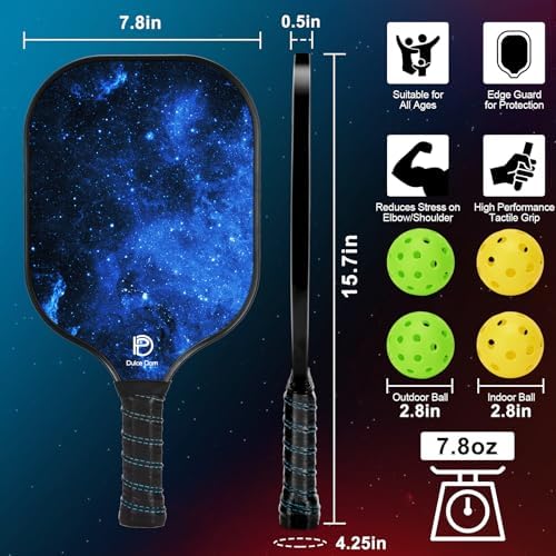 DULCE DOM USAPA Approved Fiberglass/Carbon Fiber Pickleball Paddles Set of 4 for Training | DULCE DOM 4 Indoor Outdoor