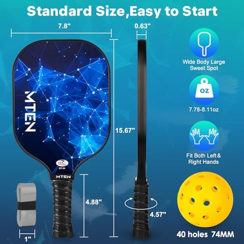 USAPA Approved Fiberglass Surface Pickleball Set for Men and Women Global Recycled Standard