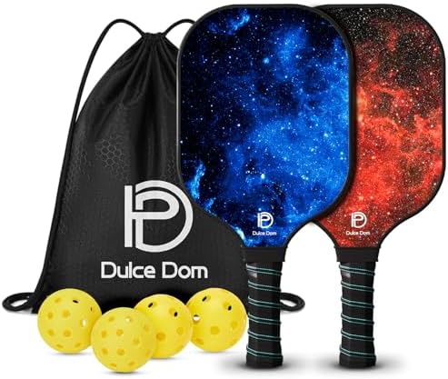 DULCE DOM USAPA Approved Fiberglass/Carbon Fiber Pickleball Paddles Set of 4 for Training | DULCE DOM 4 Indoor Outdoor