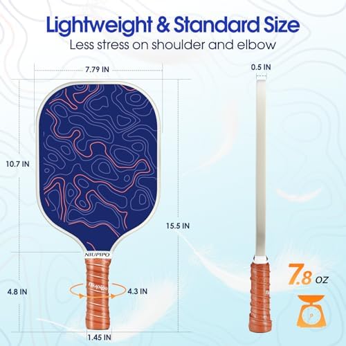 USAPA Approved Lightweight Pickleball Rackets for Casual Players | Durable Fiberglass Surface Picks with Polypropylene