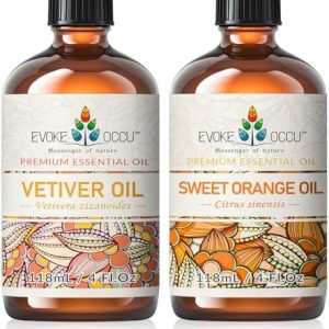 EVOKE OCCU Vetiver and Sweet Orange Essential Oil - Pure, Therapeutic Grade for Stress Relief - 4 Fl Oz