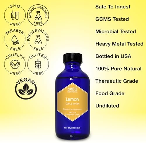100% Pure Frankincense Essential Oil, Food Grade, for Face and Beauty, by Zongle Therapeutics, 4 OZ | Edible Frankincen