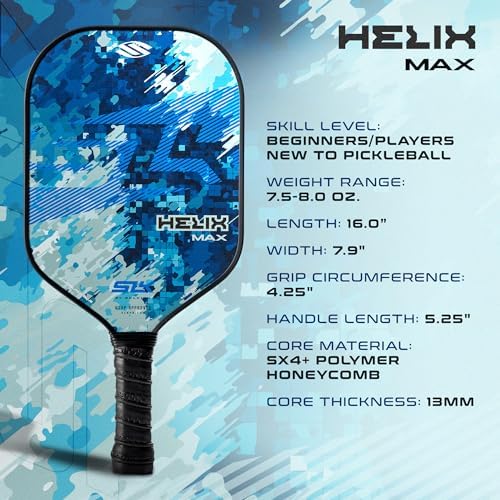 Thermoformed Carbon Fiber Pickleball Paddles for Unmatched Control | Selkirk Sport SLK Helix Pro Pickleball Paddle | Se