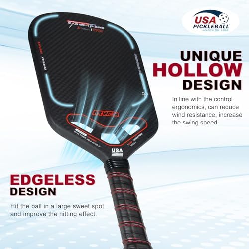 High Performance 3K Carbon Fiber Pickleball Paddle T700 for Advanced Players in Tournamens | USAPA Approved 16MM Thermo