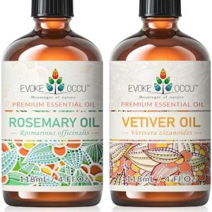 EVOKE OCCU Rosemary and Vetiver Essential Oil for Men - Relaxing Spa Experience - 4 Fl Oz | EVOKE OCCU Rosemary and Vet