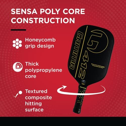 GAMMA Pickleball Paddles for Men & Women - Additional Power & Control, Honeycomb Grip, USAAPA Approved | GAMMA USA Made