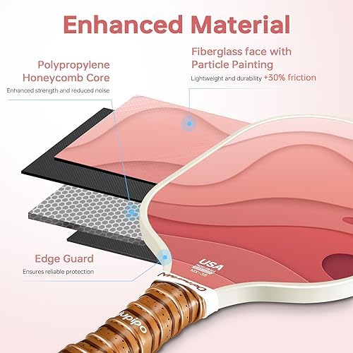 USAPA Approved Lightweight Pickleball Rackets for Casual Players | Durable Fiberglass Surface Picks with Polypropylene