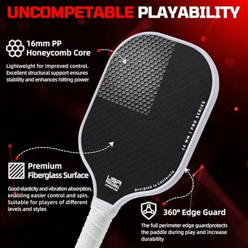 BAGAIL USAPA Approved Pickleball Paddles Set for Traction and Stability | Lightweight BAGAIL Pickleball Rackets with 4