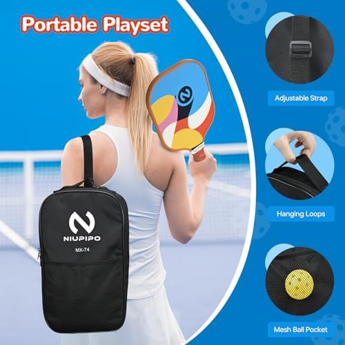 USAPA Approved Lightweight Pickleball Rackets for Casual Players | Durable Fiberglass Surface Picks with Polypropylene