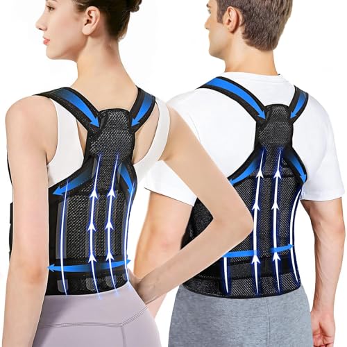Women and Men Posture Corrector, Adjustable Full Back Support for Upper and Lower Back Pain Relief, Shoulder Straighten