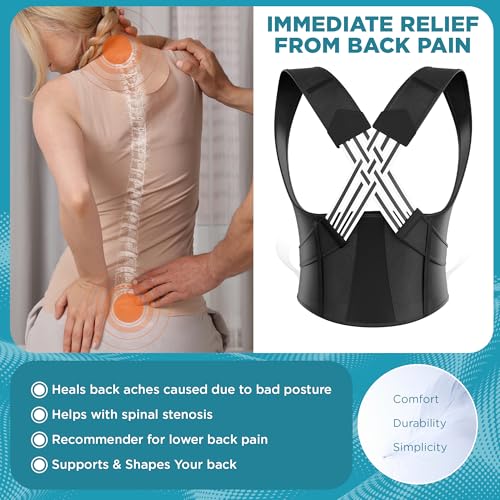 Women's Back Brace for Scoliosis Relief, Shoulder Straightener, Full Back Support, Upper and Lower Back Pain Relief | A