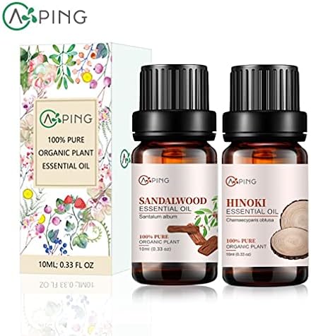 Sandalwood & Clary Sage Essential Oils for Aroma and Spa - 100% Pure Organic Natural Plant Oils, 2x10ML Sandalwood & C