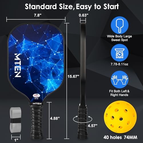 USAPA Approved Fiberglass Surface Pickleball Set for Men and Women Global Recycled Standard