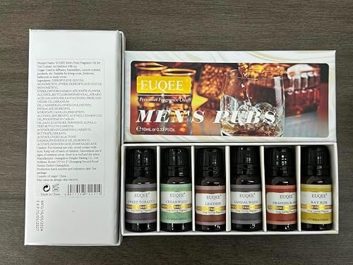 EUQEE Woody Essential Oils Set for Aromatherapy - Pure & Natural Oils - Eucalyptus, Cedarwood, Sandalwood, Frankincense,