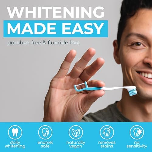 The Evolution Oral Care Prepasted Whitening Toothbrushes - 4-in-1 (Paste + Brush + Floss + Pick) - Individually Wrapped