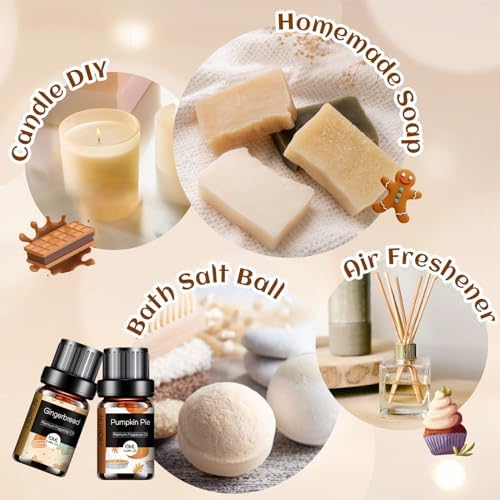 Woody Essential Oils Set for Candle Making & Diffuser - 6x10ML Teakwood, Sandalwood, Cedarwood, Cypress, Forest Pine, F