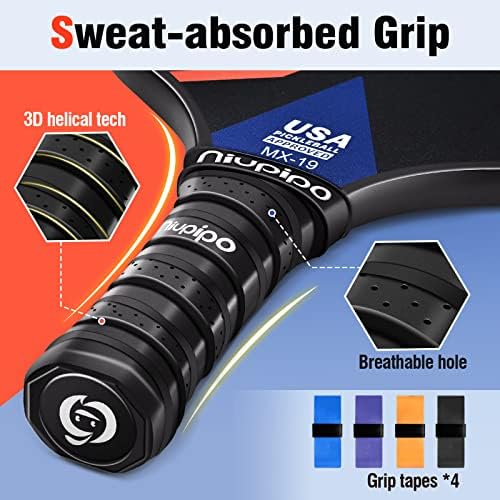 USAPA Approved Lightweight Pickleball Rackets for Casual Players | Durable Fiberglass Surface Picks with Polypropylene