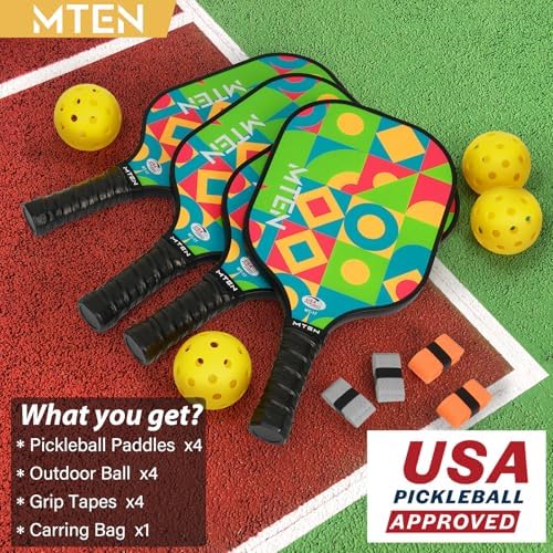 USAPA Approved Fiberglass Surface Pickleball Set for Men and Women Global Recycled Standard