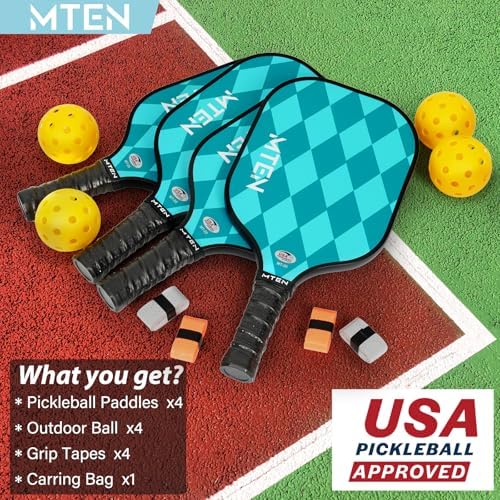 USAPA Approved Fiberglass Surface Pickleball Set for Men and Women Global Recycled Standard