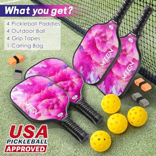 USAPA Approved Fiberglass Surface Pickleball Set for Men and Women Global Recycled Standard