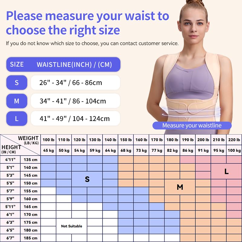 Fit Geno Back Brace Posture Corrector for Women and Men with Upper and Lower Back Pain Relief (black, Large) Fit Geno