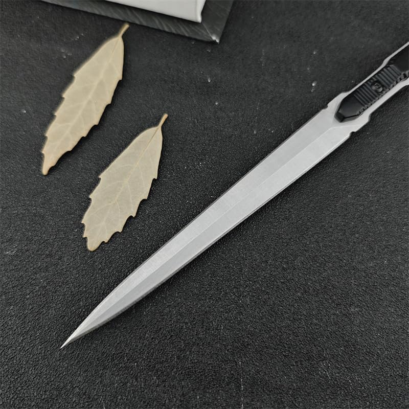 9.5in Tactical Fixed Blade Knife with Kydex Sheath, 8Cr13Mov Steel Blade, Aluminum Handle, Best Gifts for Men (Silver)