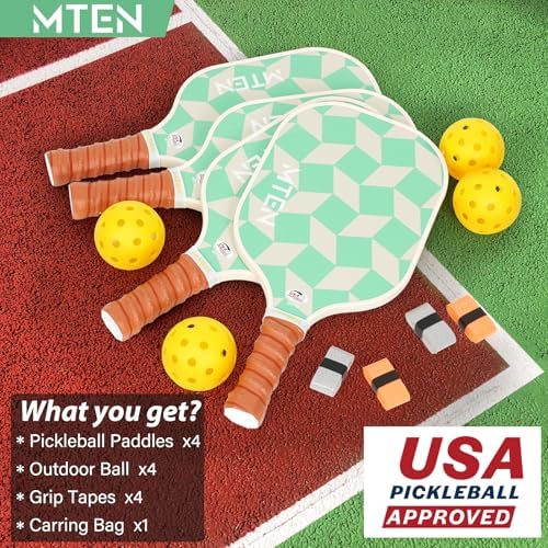 USAPA Approved Fiberglass Surface Pickleball Set for Men and Women Global Recycled Standard