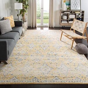 SAFAVIEH Evoke Collection 10' x 14' Gold/Ivory Non-Shedding Boho Oriental Area Rug for Living Room Bedroom OEKO-TEX Cert