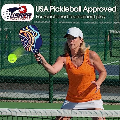 USAPA Approved Lightweight Pickleball Rackets for Casual Players | Durable Fiberglass Surface Picks with Polypropylene