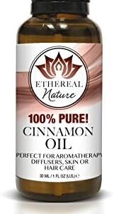 Ethereal Nature 100% Pure Cinnamon Oil - For Home Fragrance - Perfect for Fall and Winter - Natural and Pure - 1.01 FL O