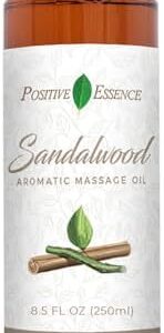 Pure Sandalwood Massage Oil for Natural Body & Mind Relaxation | Jojoba & Vitamin E Rich Sandalwood Massage Oil for Aro