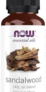 NOW Essential Oils Sandalwood Oil, 14% Pure Sandalwood Blend for Grounding Aromatherapy, Child Resistant Cap | NOW Esse