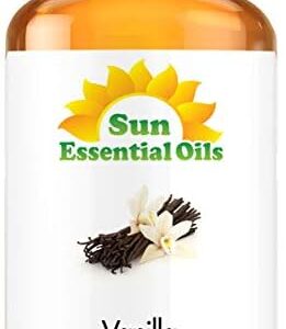 Sun Essential Oils Vanilla Essential Oil 8 oz with Dropper for Diffuser and Aromatherapy Massage Sun Essential Oils Va