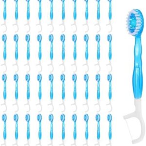 50 Pack Disposable Mini Travel Toothbrushes With Freshening Bead For On-The-Go Oral Care | Bulk Individually Wrapped Pr